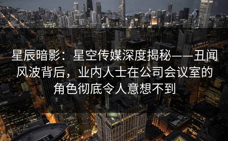 星辰暗影：星空传媒深度揭秘——丑闻风波背后，业内人士在公司会议室的角色彻底令人意想不到